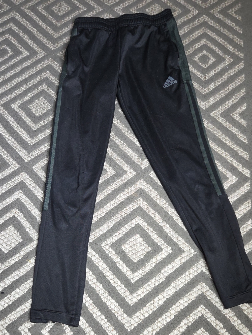 ADIDAS | Kids Black Joggers with Gray Side Stripes